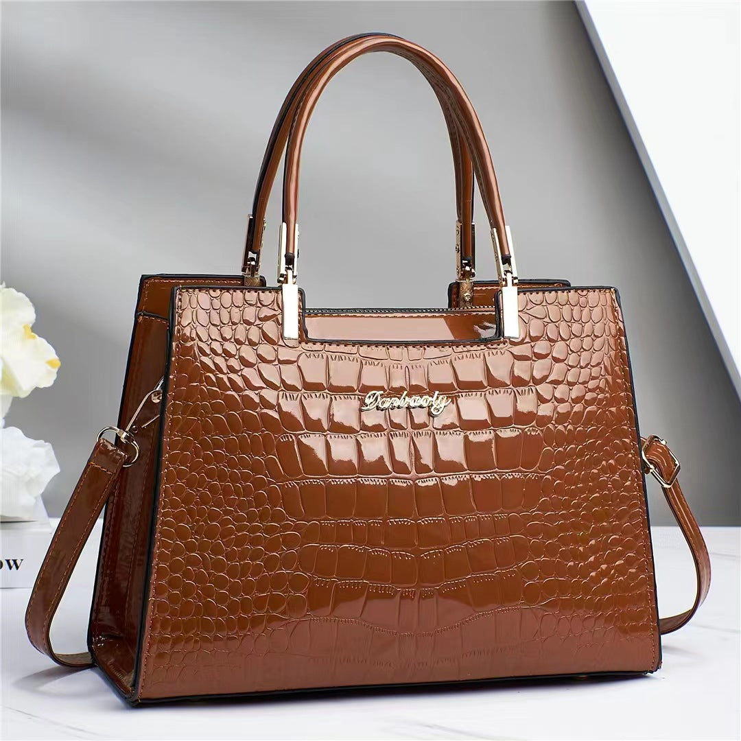 Berta® | Glanzende Krokodillenleer Handtas
