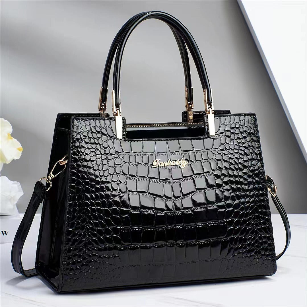 Berta® | Glanzende Krokodillenleer Handtas