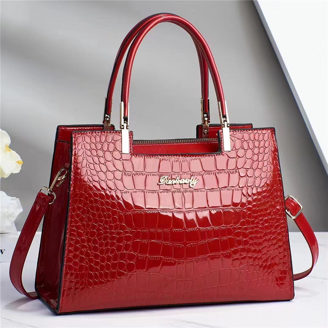 Berta® | Glanzende Krokodillenleer Handtas