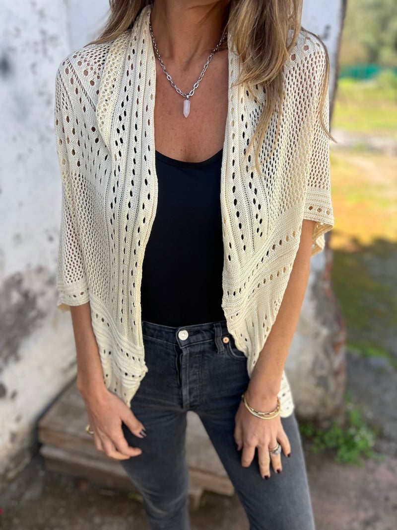 Veronique - Cardigan Met Halve Mouwen