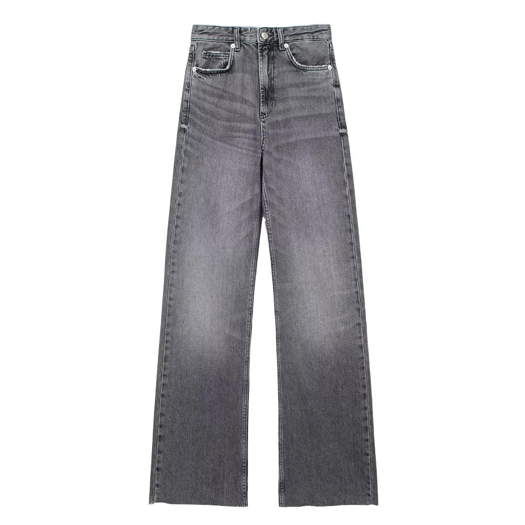 Elssa® | Grijze Damesbroek Wide Leg