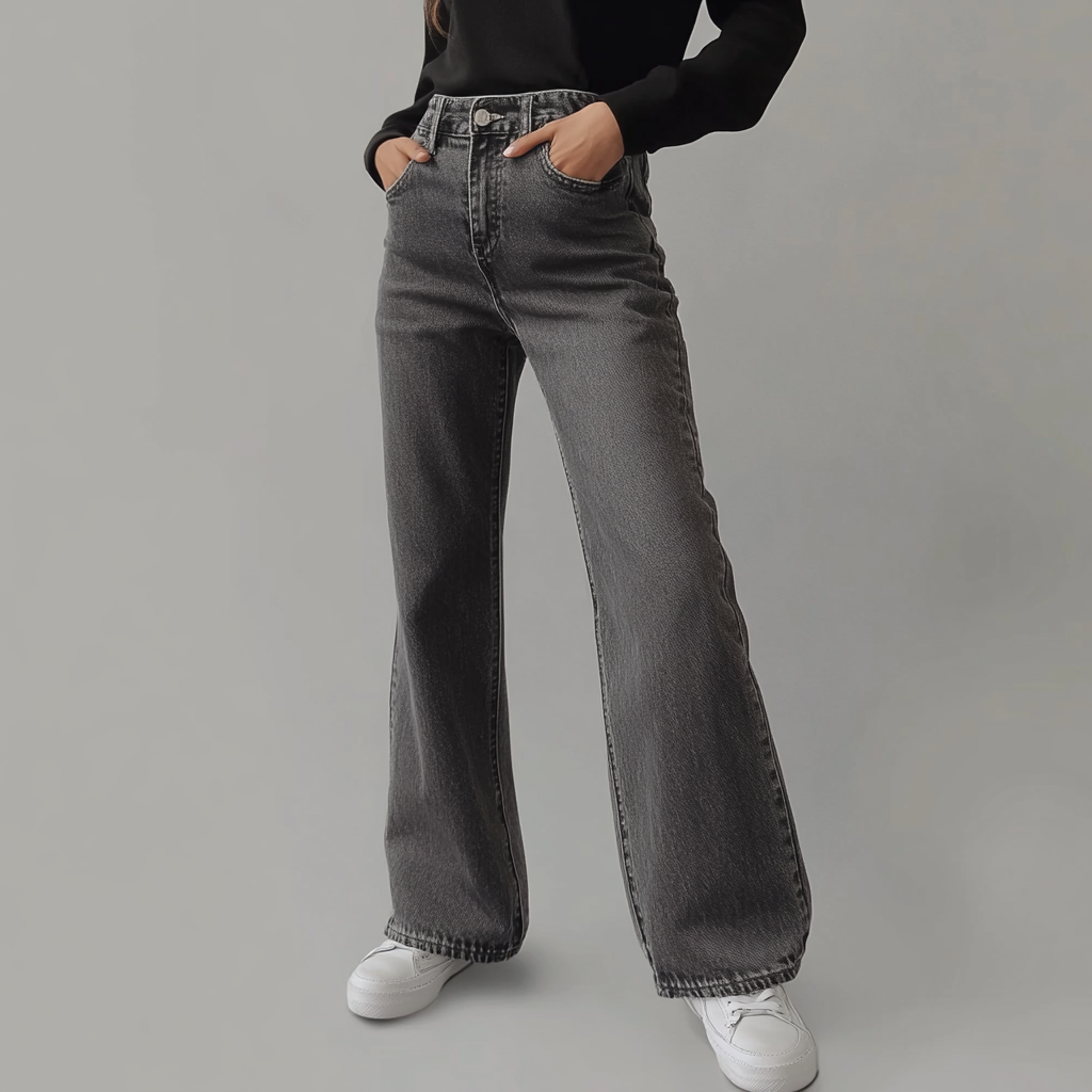 Elssa® | Grijze Damesbroek Wide Leg